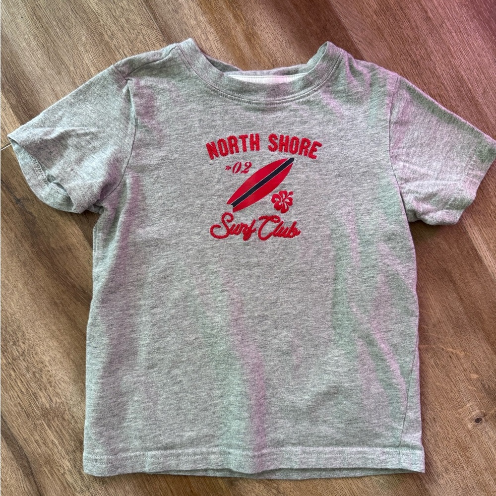 Janie and Jack Gray and Red Short Sleeve Tee